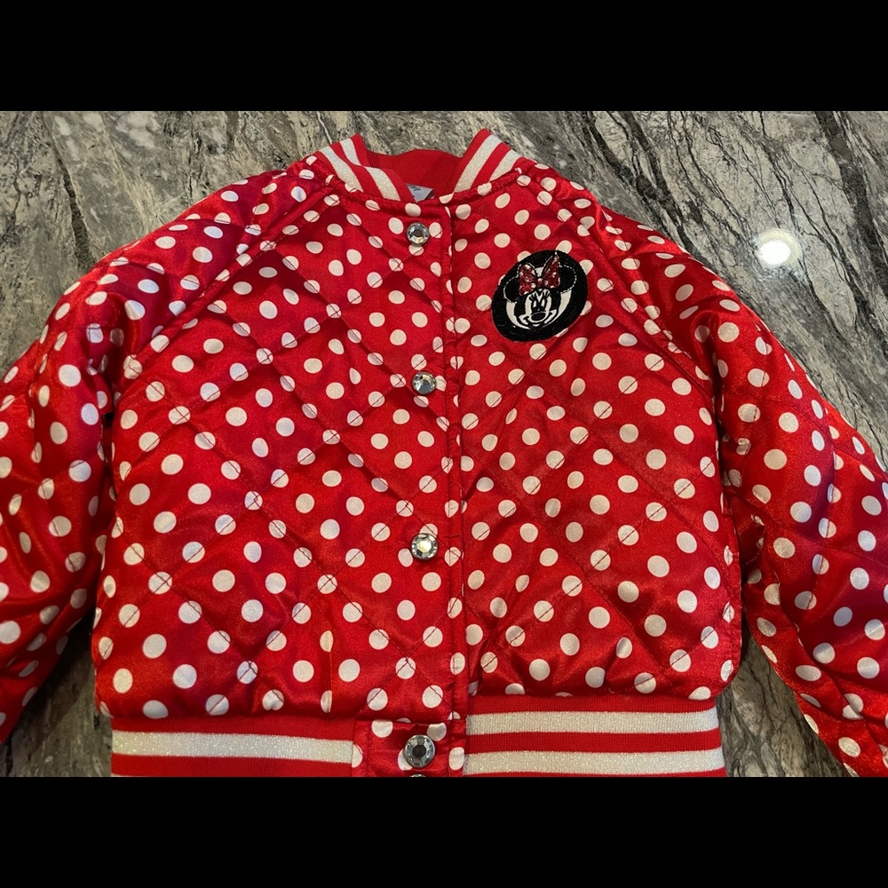 Disney store Minnie Mouse Bomber jacket - size 4
